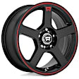 Motegi® MR11656508740 Aluminum Black Wheel, 15 in. X 6.5 in., 4 x 4.25 Bolt Pattern